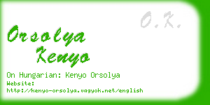 orsolya kenyo business card